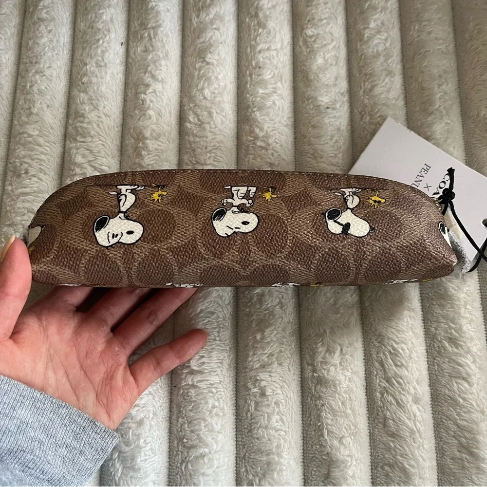 New Coach x Peanuts Snoopy Signature Canvas Pencil Case